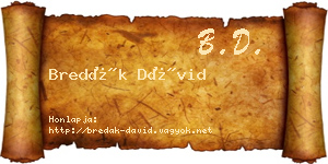 Bredák Dávid névjegykártya